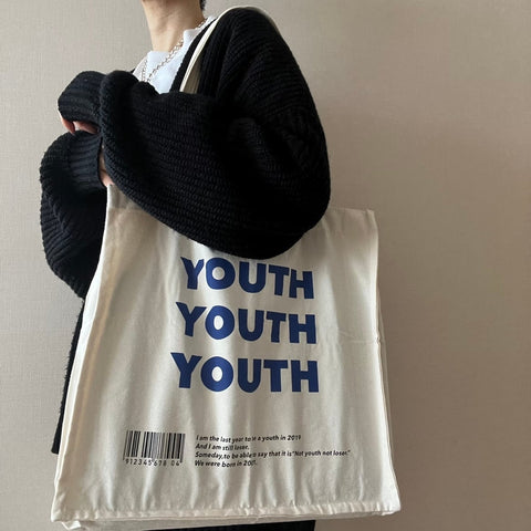 【即納】【再入荷】YOUTH プリントトートバッグ