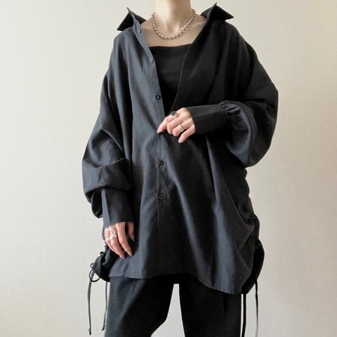 【即納】シャーリングオーバーシャツ