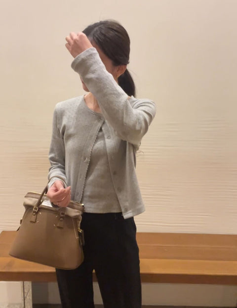 パンチングカーディガンセット