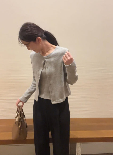 パンチングカーディガンセット