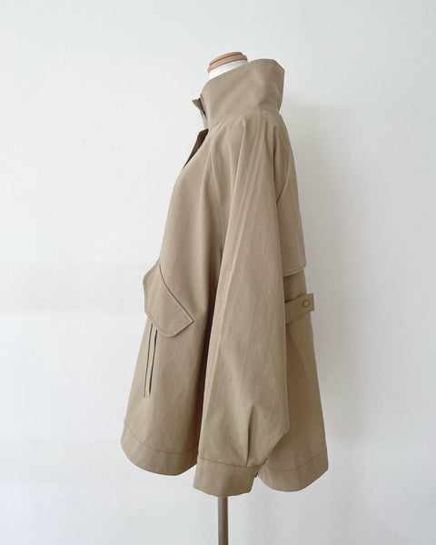【and comfy.】【即納】  Hi-Neck Half coat