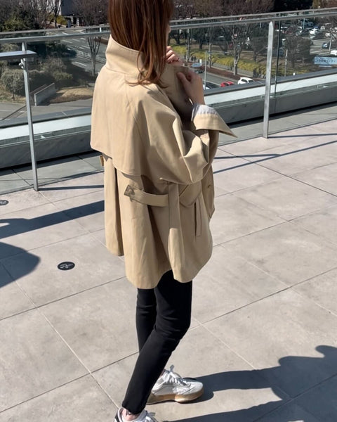 【and comfy.】【即納】  Hi-Neck Half coat