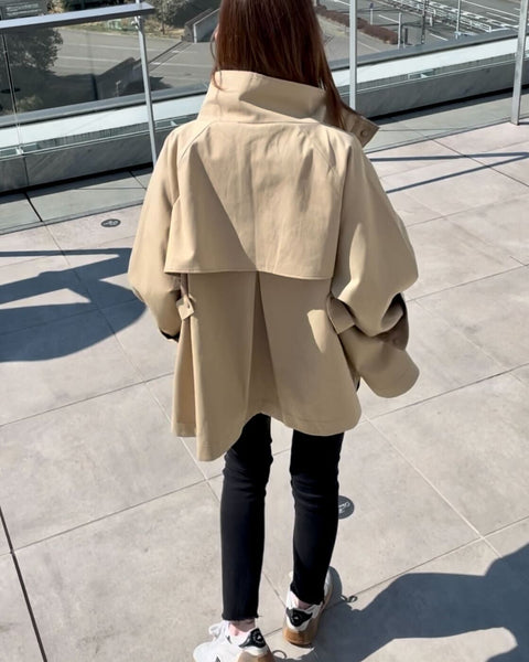 【and comfy.】【即納】  Hi-Neck Half coat