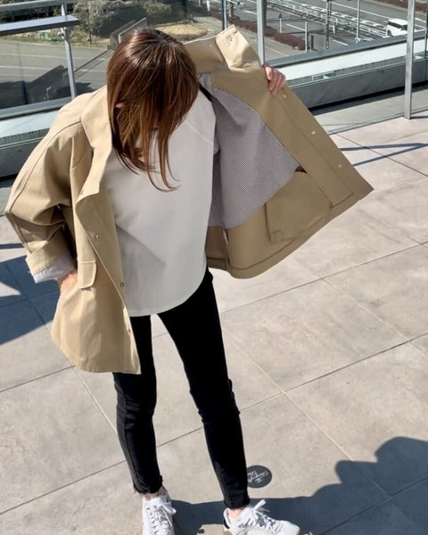 【and comfy.】【即納】  Hi-Neck Half coat