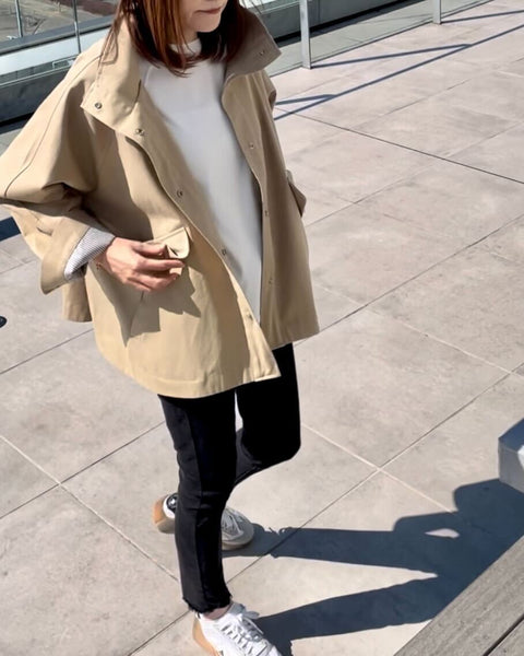 【and comfy.】【即納】  Hi-Neck Half coat