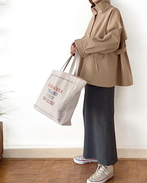 【and comfy.】【即納】  Hi-Neck Half coat