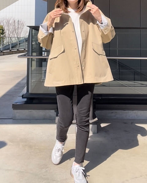 【and comfy.】【即納】  Hi-Neck Half coat