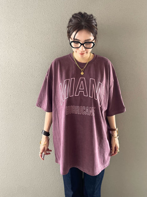 MIAMIプリントピグメントTシャツ