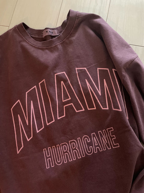 MIAMIプリントピグメントTシャツ