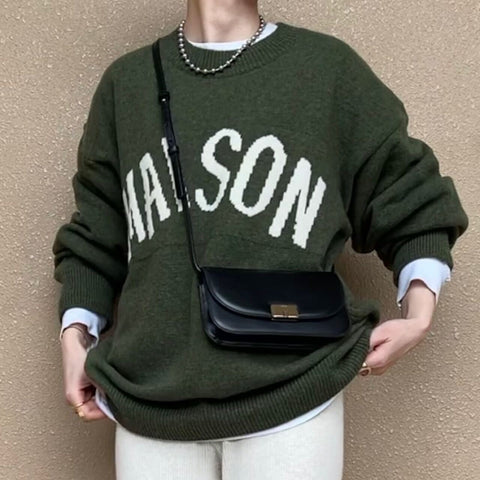 【最終入荷・即納】MAISONロゴニット