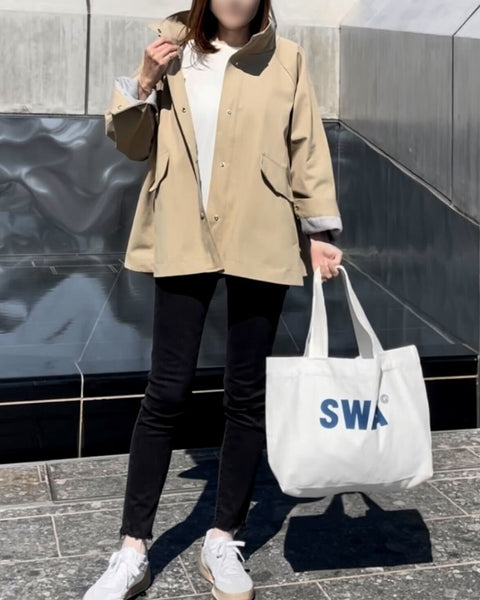 【and comfy.】【即納】  Hi-Neck Half coat