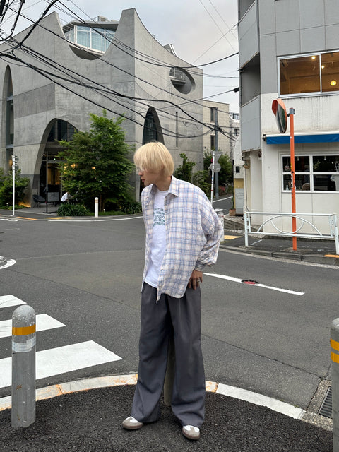 【ユニセックス】ハイウエストタックパンツ